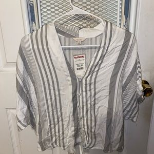 S NWT Tie Front Striped Shirt